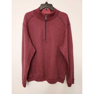 Tommy Bahama Men's 1/2 Zip Pullover Sweater Size XL Red Cotton Casual